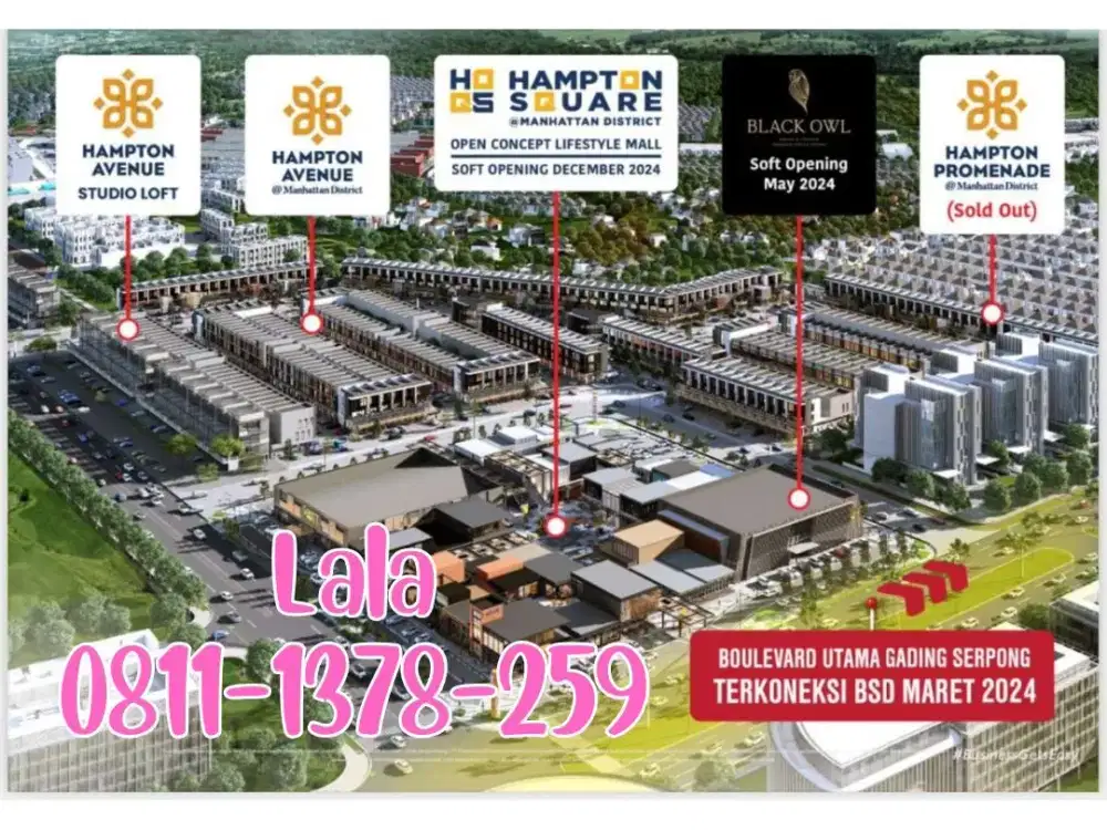 PREMIUM RUKO GADING SERPONG HAMPTON EAST Lokasi paling Depan 4,5x15