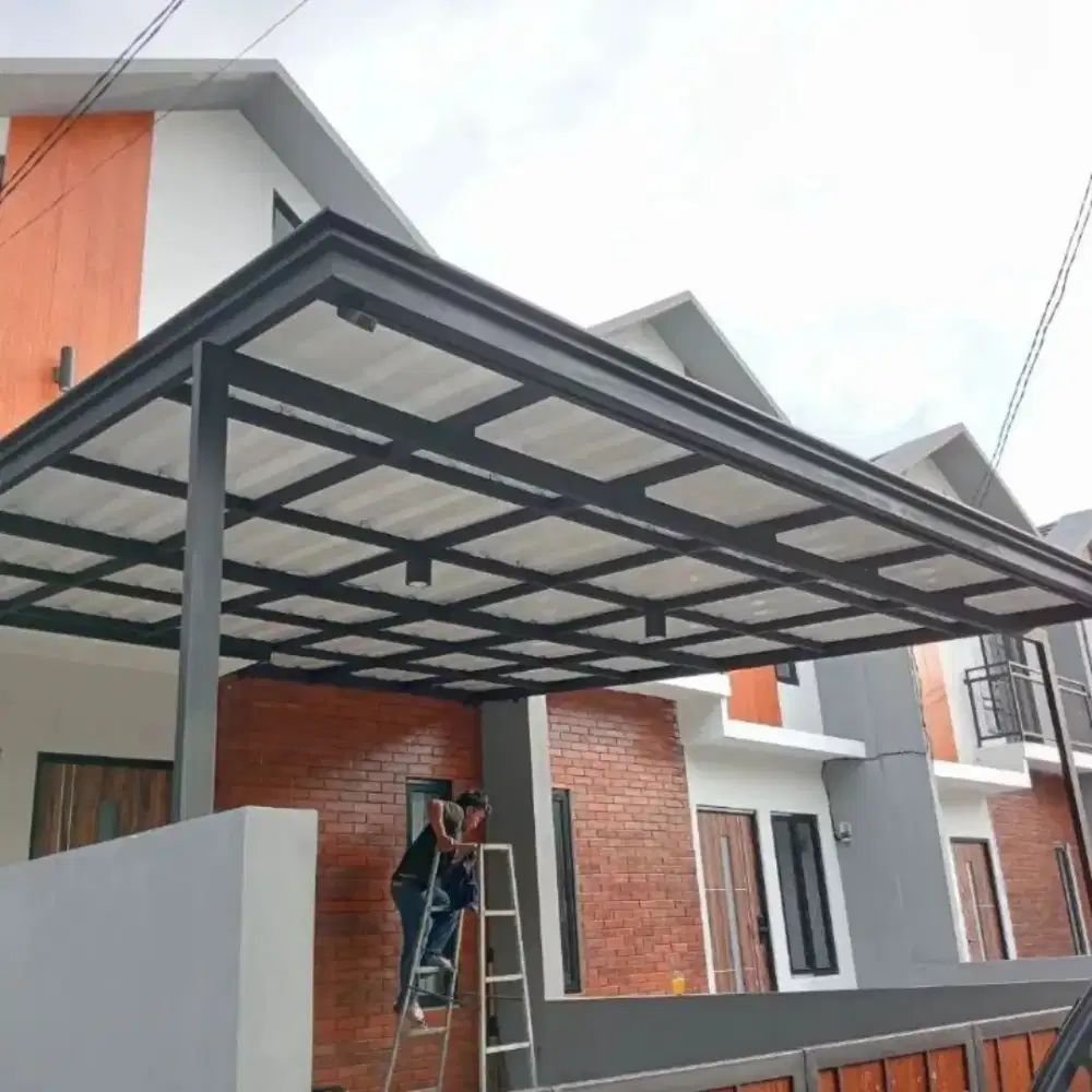 Kanopi atap alderon rangka besi