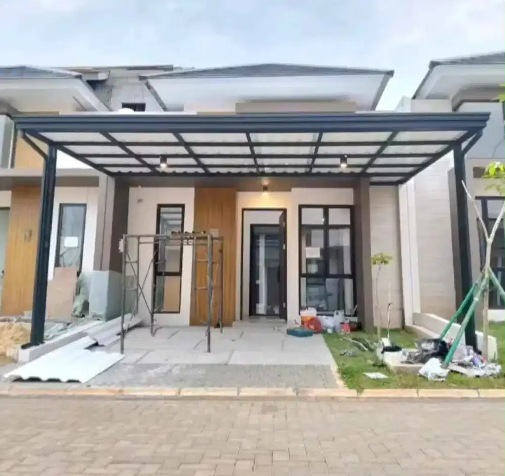 Kanopi atap alderon rangka besi holloh galpanis