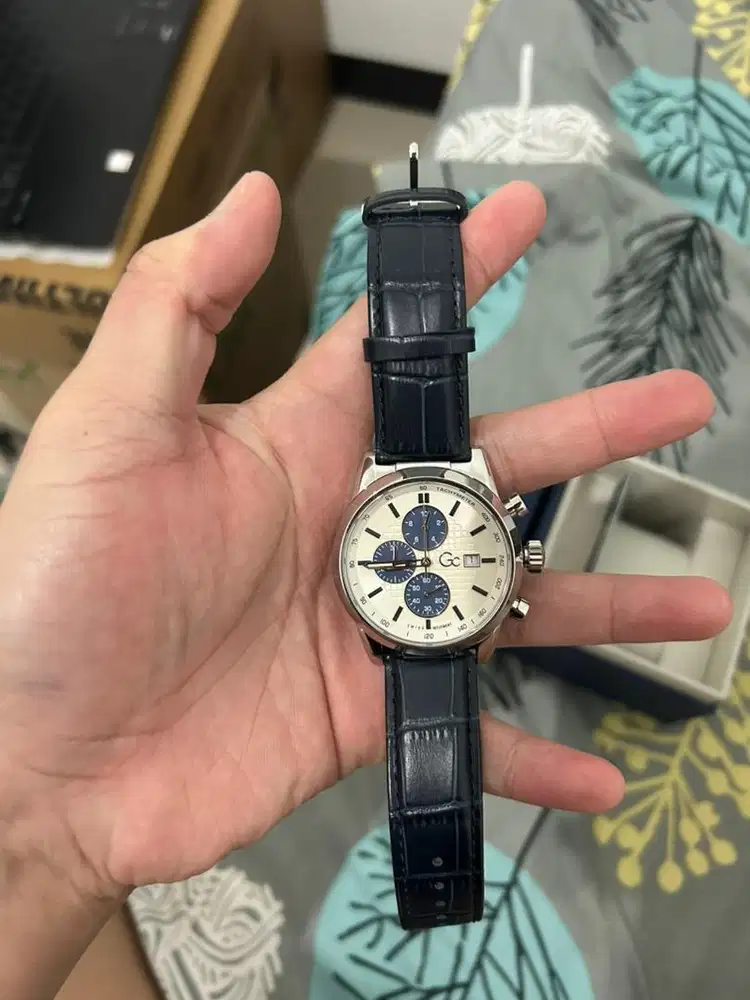 Jam GC 100% ASLI/ORIGINAL, warna Navy Kulit
