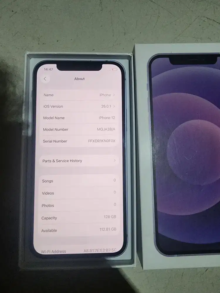Iphone 12 128gb ex inter warna purple