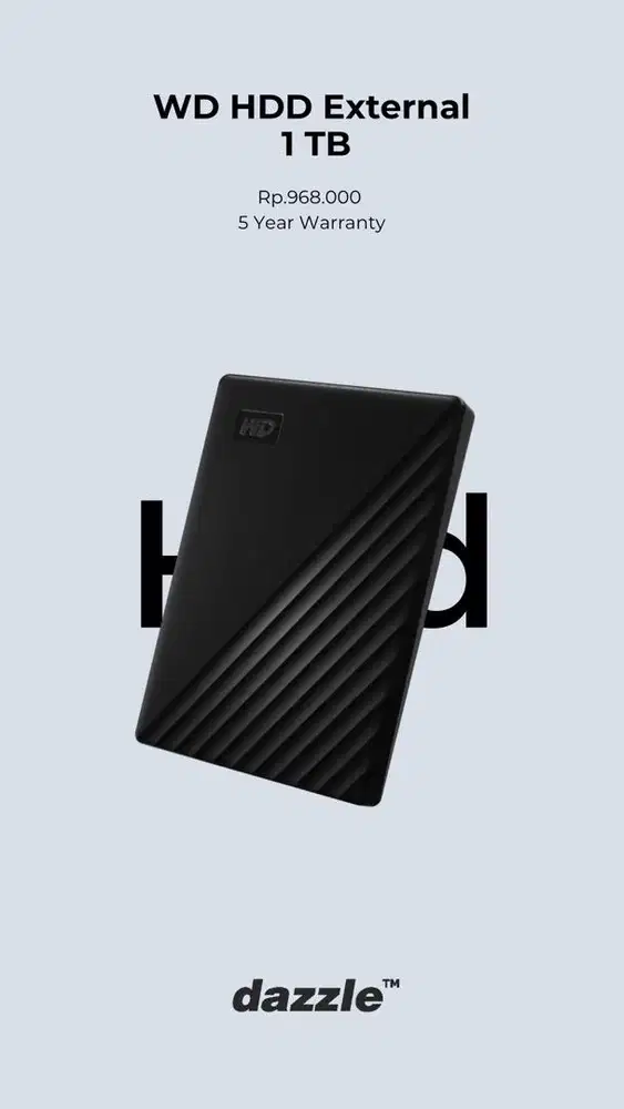 HDD WD 1TB GARANSI 5 TAHUN