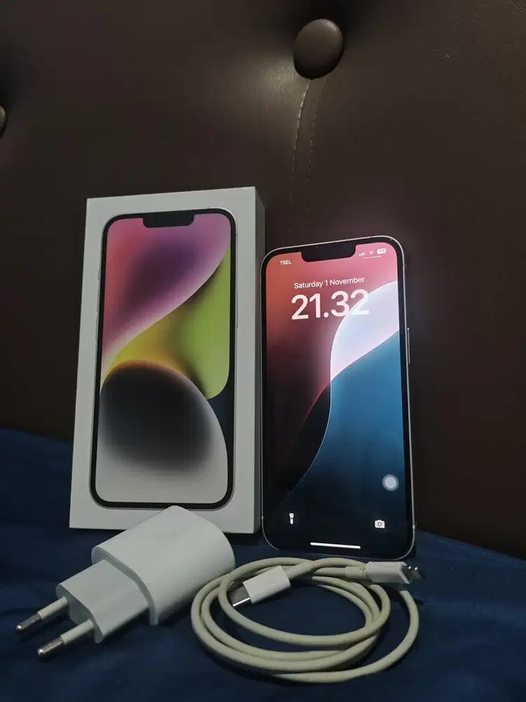 Iphone 14 putih 128GB ex ibox
