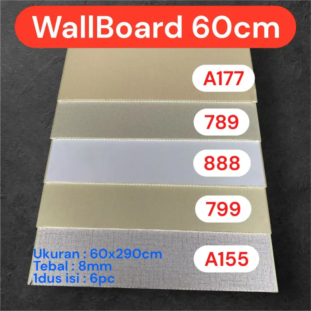 WALLBOARD PVC 60CM X 290CM / WALLPANEL FLAT INDOOR QUALITY PREMIUM
