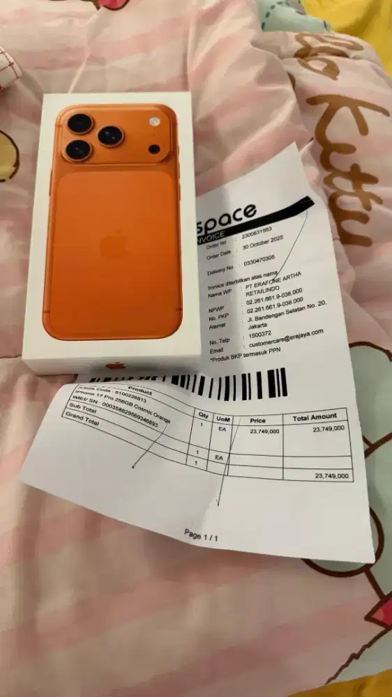 Iphone 17 pro orange 256 gb