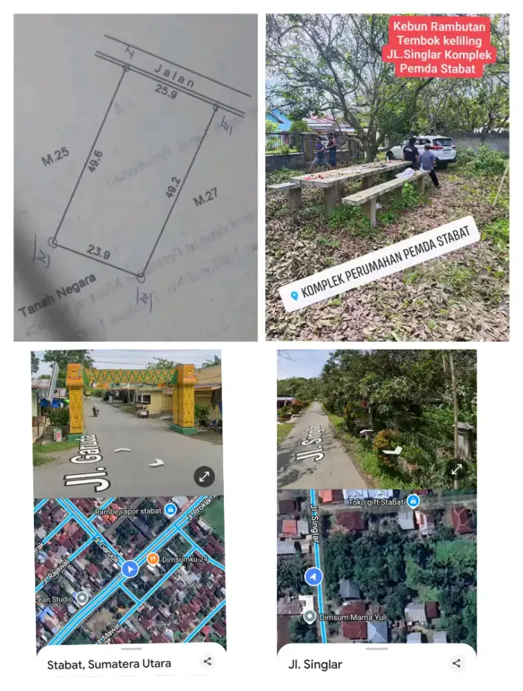 Dijual Cepat Murah Tanah Darat Kebun Rambutan Sudah Pagar Keliling