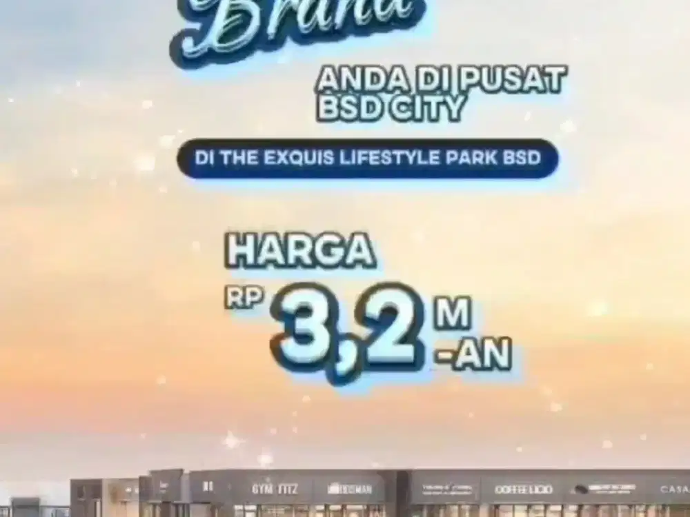 Ruko Hadap Jalan Langsung Exquis BSD Gading Serpong Tangerang