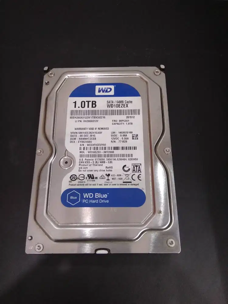 HDD Hard Disk PC WD Blue 1TB health 100%