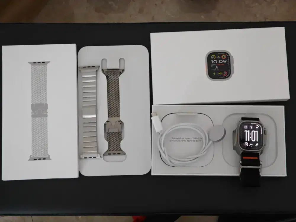 Apple Watch Ultra 2 Titanium Milanese Band Ukuran M Mulus