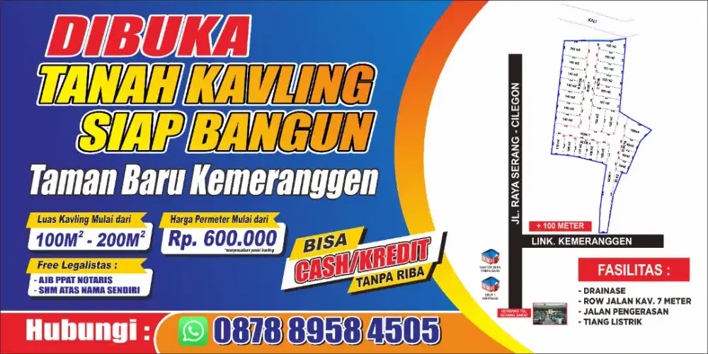 Jual Tanah kavling di taman baru kopasus kemeranggen