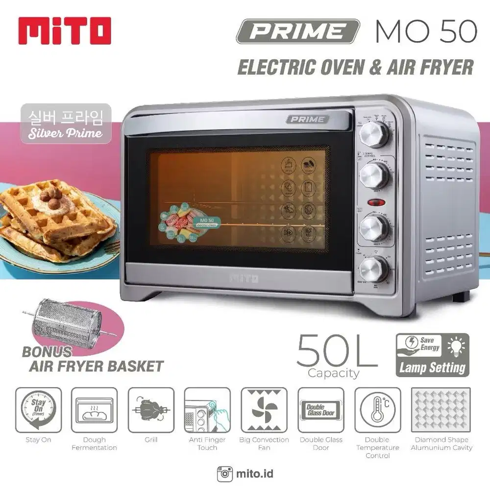 MITO ELECTRIC OVEN + AIR FRYER MO50 PRIME 50L