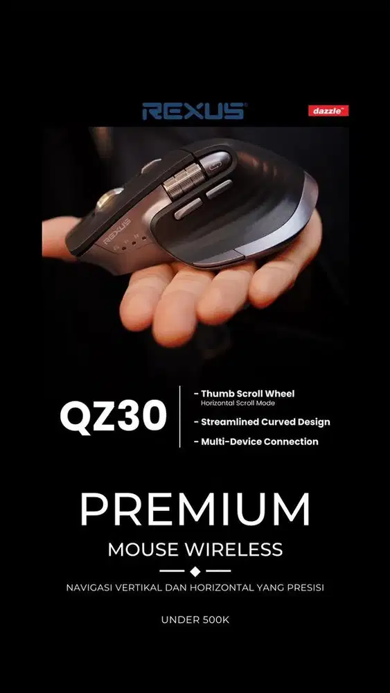 Mouse wireless ergonomis Rexus QZ30