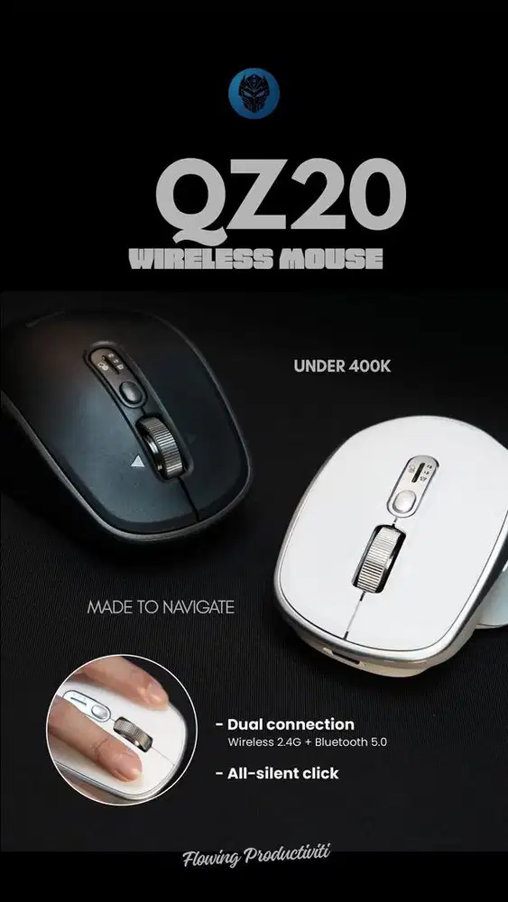 Rexus Mouse wireless ergonomis