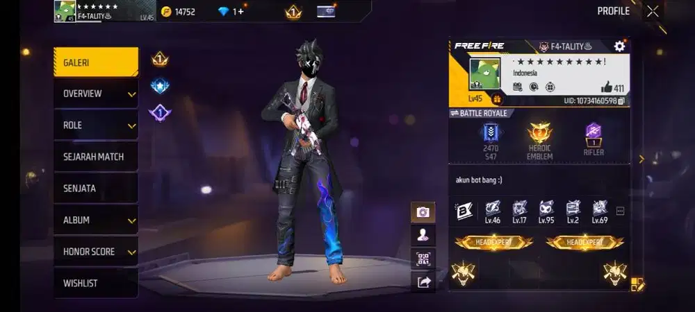 AKUN FREE FIRE MURAH DAN AMAN. ANTI HACK