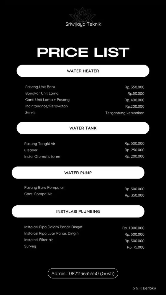 Jasa pasang, service, perawatan berkala maintanane sanitary