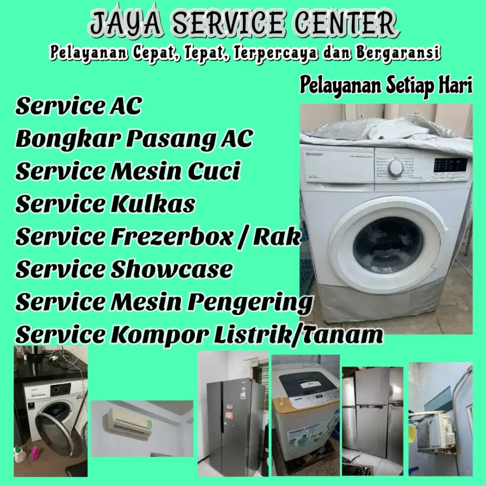 Service Mesin Cuci Bongkar Pasang AC Servis AC Kulkas Frezer Gayungan