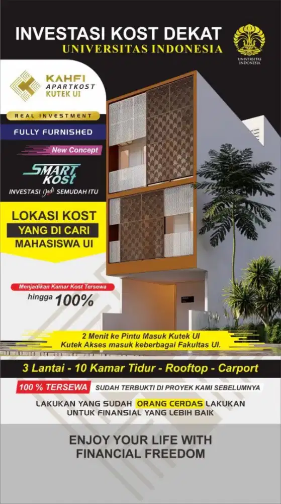Dijual APARTKOST FULL Furnish DI PINTU BELAKANG KAMPUS UI