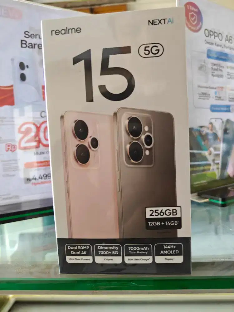 Realme 15 5G 12GB+14GB/256GB,Baru,Segel Box,Garansi Resmi,Original