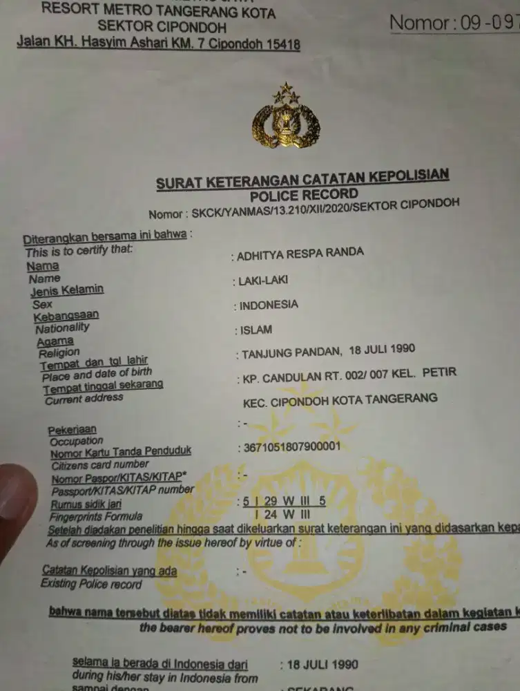 Mencari kerja secepatnya