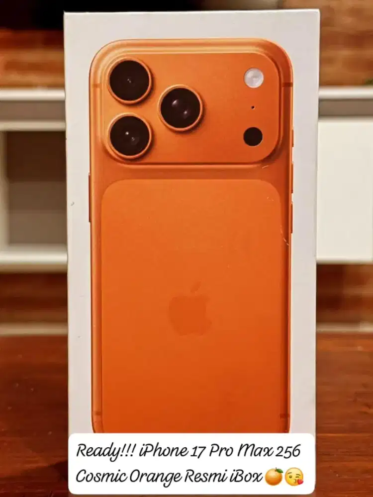 Ready! 1 Unit iPhone 17 Pro Max 256 Cosmic Orange Resmi iBox