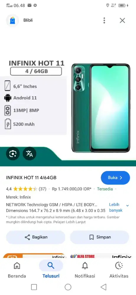 Infinix smart 11 4/64