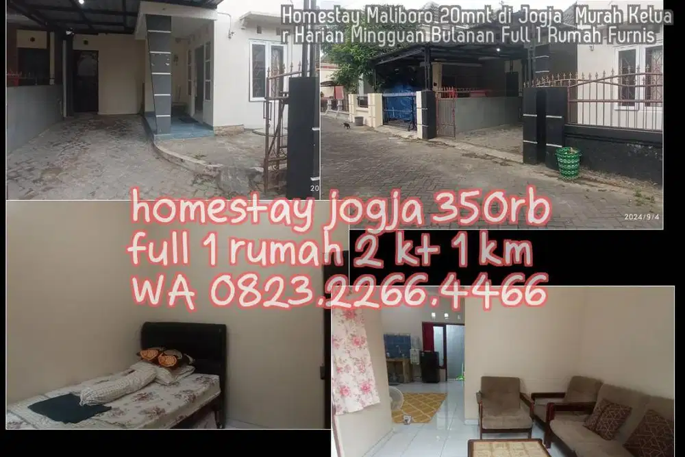 Homestay Maliboro 20mnt di Jogja  Murah Keluar Harian Mingguan Bulanan
