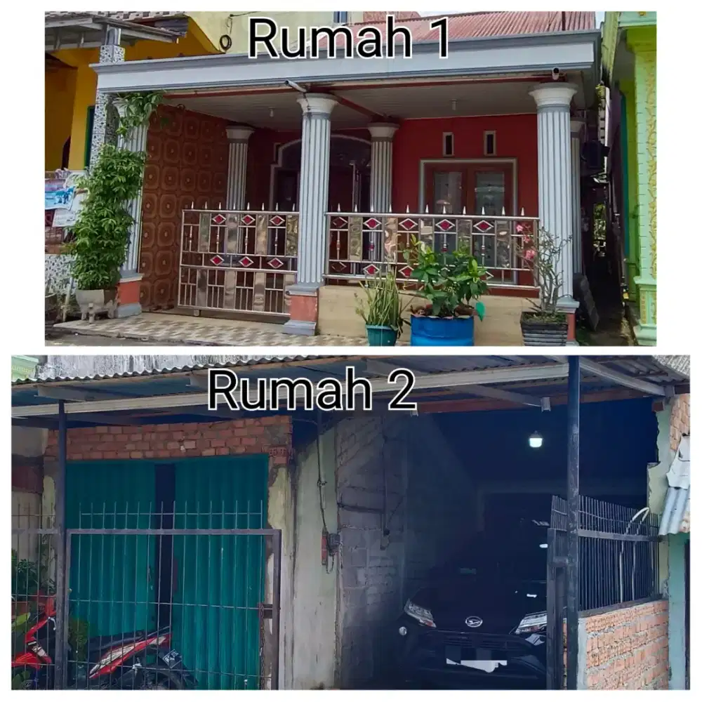 Rumah dijual 2 rumah + kelebihan tanah di belakang