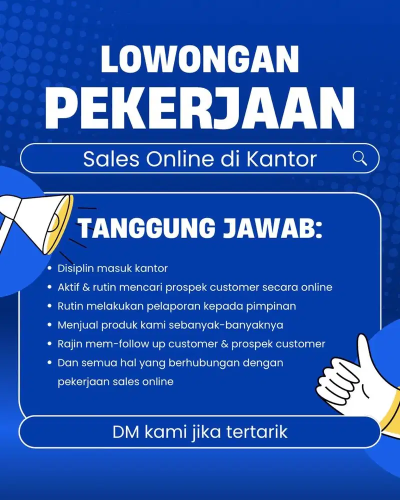 Loker Sales Online di Kantor