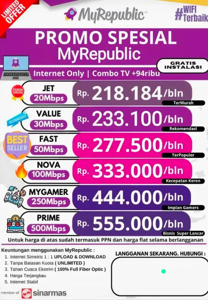 Promo MyRepublic terjangkau