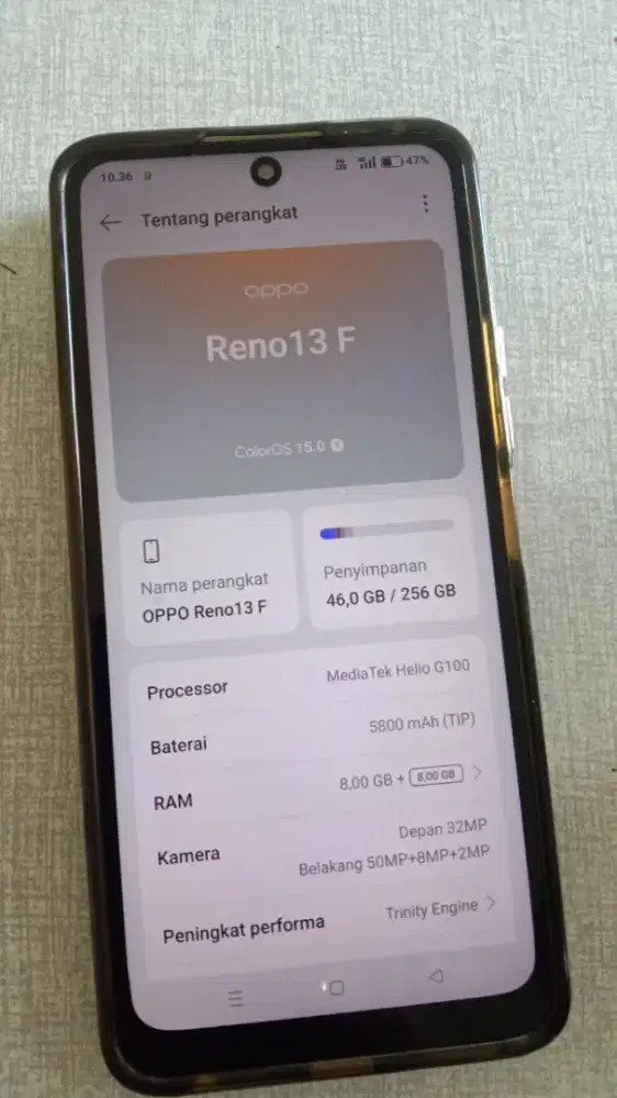 Oppo Reno 13f 4g 8+8/256 unit aja