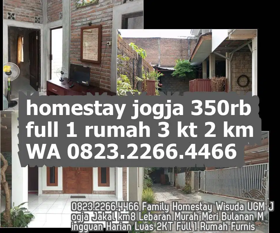 Family Homestay Wisuda UNY Yogya Lib Bulanan Mingguan Harian 2KT Murah