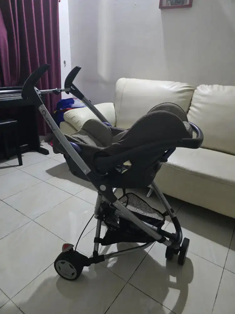 Jual Stroller Quiny warna abu abu + car seat Maxi Cozi