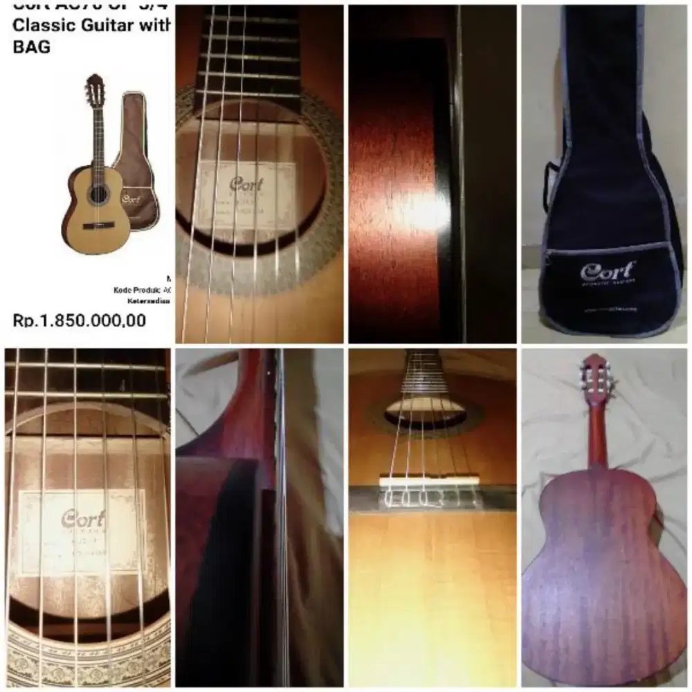 Jual gitar original akustik cort nylon 3/4 lengkap dengan softcase nya