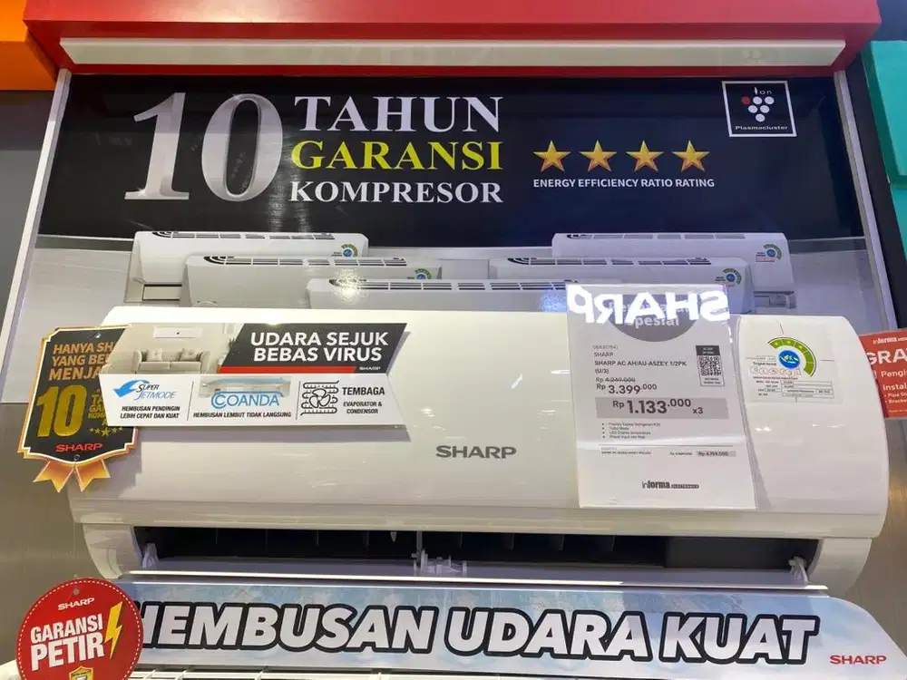Sharp AC 1/2PK bisa cicilan syarat ktp dibantu sampe acc