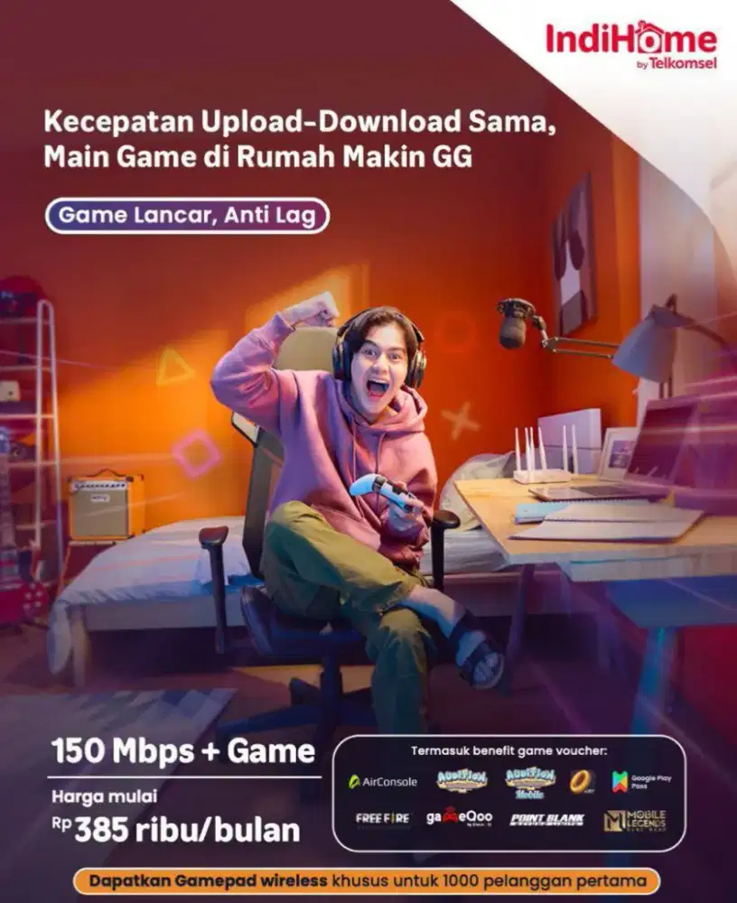 Paket indihome 1:1 (download : upload) terbaru