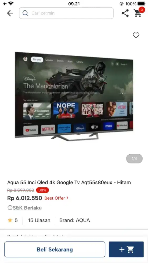 Google tv Aqua 55 inci