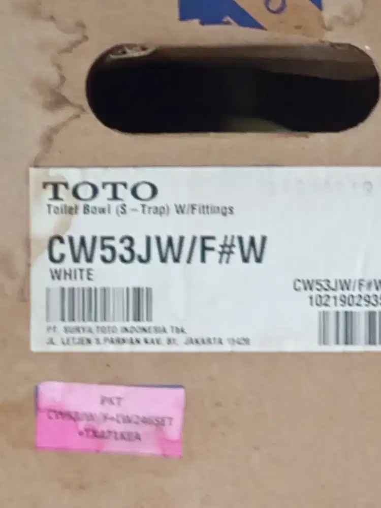 TOILET BOWL TOTO (S-TRAP) CW53JW/F#W