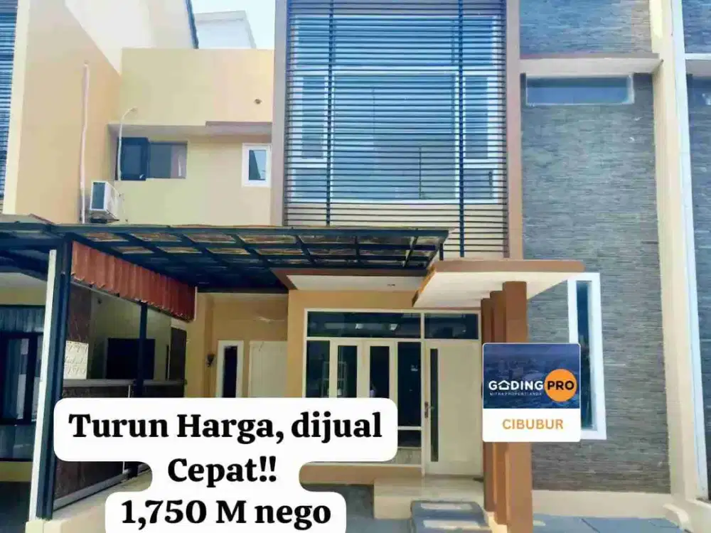 Turun harga, diJual Cepat!! 
Rumah Minimalis dalam Cluster dgn lokasi strategis dekat pintu Toll bambu apus dan LRT TMii