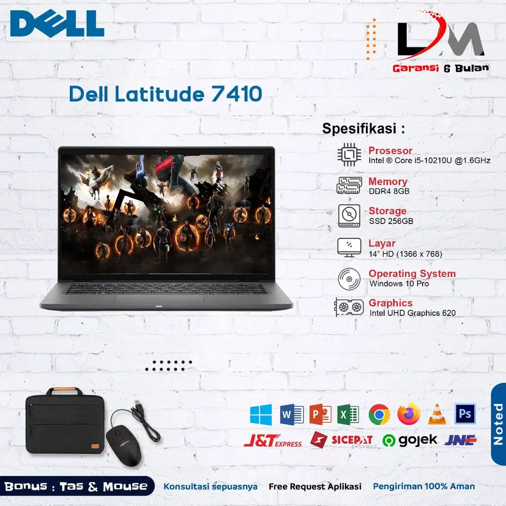 Dell Latitude 7410 Intel Core i5-10210U Ram 16GB SSD 256GB Bergaransi