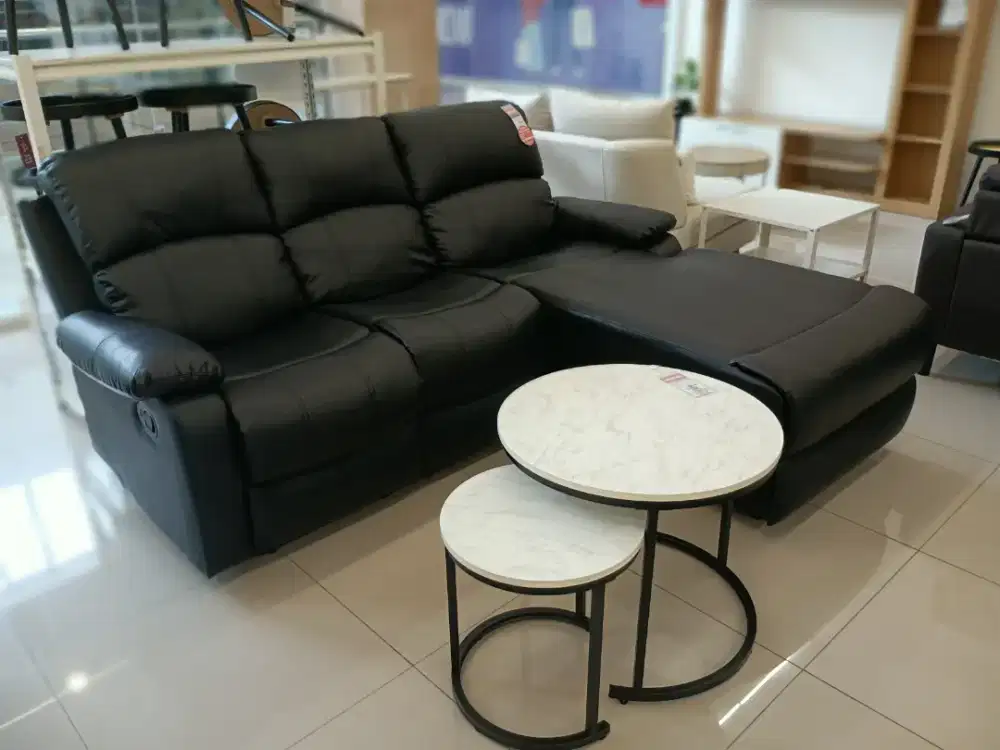 Sofa L recliner leather premium by Selma furniture