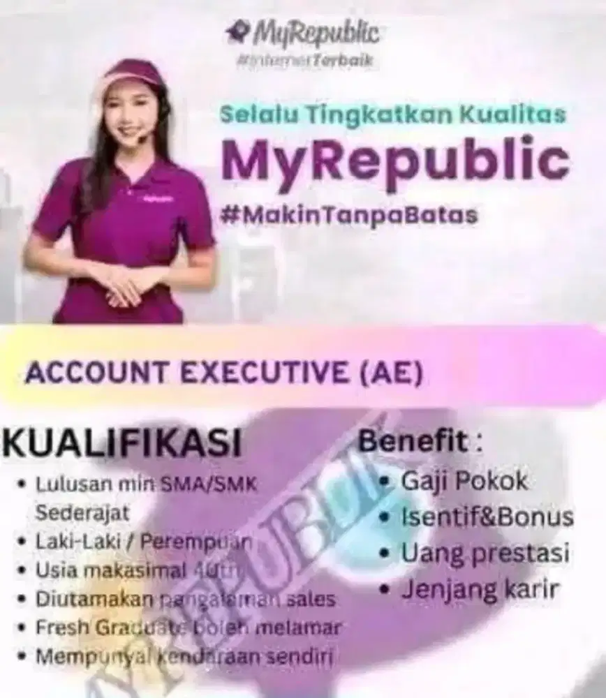 Dibutuhkan Segera!!Direct Sales MyRepublicID Cibubur