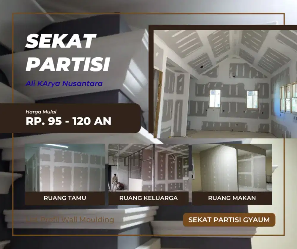Tukang Sekat Partisi Gypsum Murah