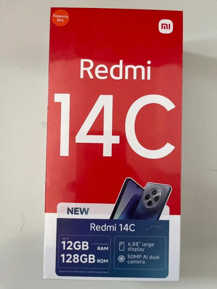Redmi 14C baru 128gb 6+6 gb ram warna dreamy purple