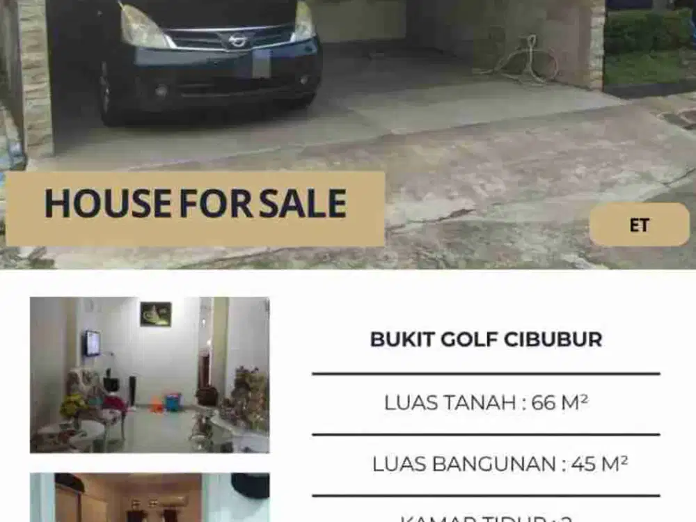 Dijual MURAH rumah di Bukit Golf Cimanggis