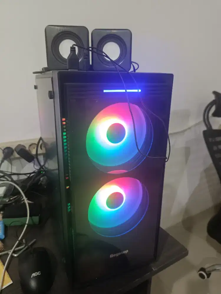 Pc monitor printer Bluetooth keyboard lengkap tinggal pakai like new