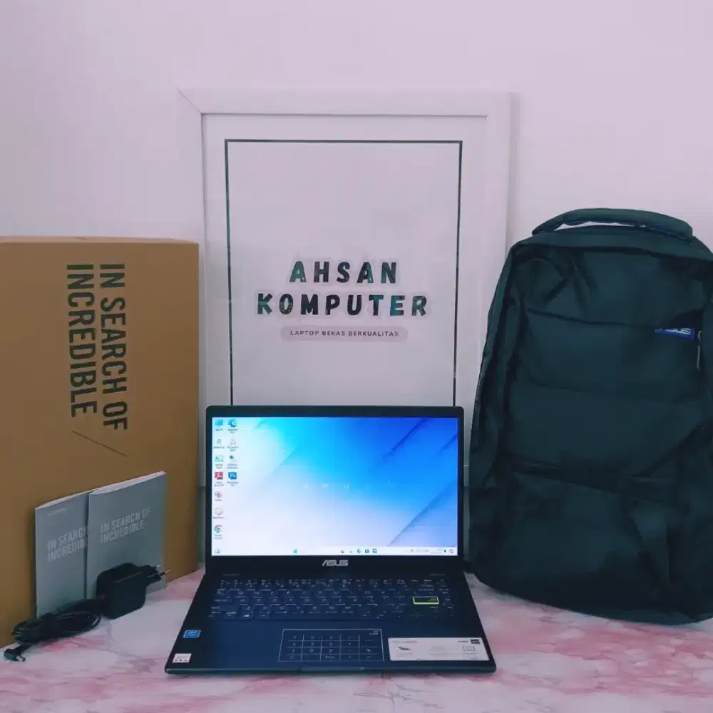 ASUS VIVOBOOK E410M CELERON N4020 4GB 512GB 14 BACKLIT NAVY FULLSET