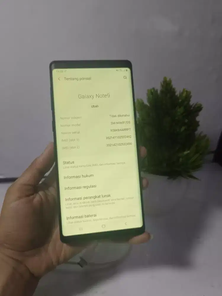 Samsung galaxy Note 9 5G 6/128 inter all op
Kelengkapan hp only