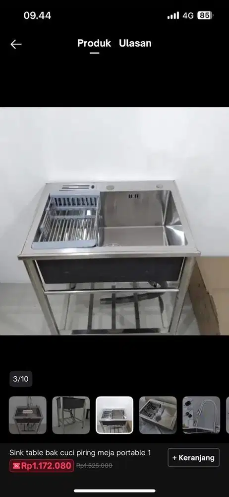 Sink wastafle stainless full set