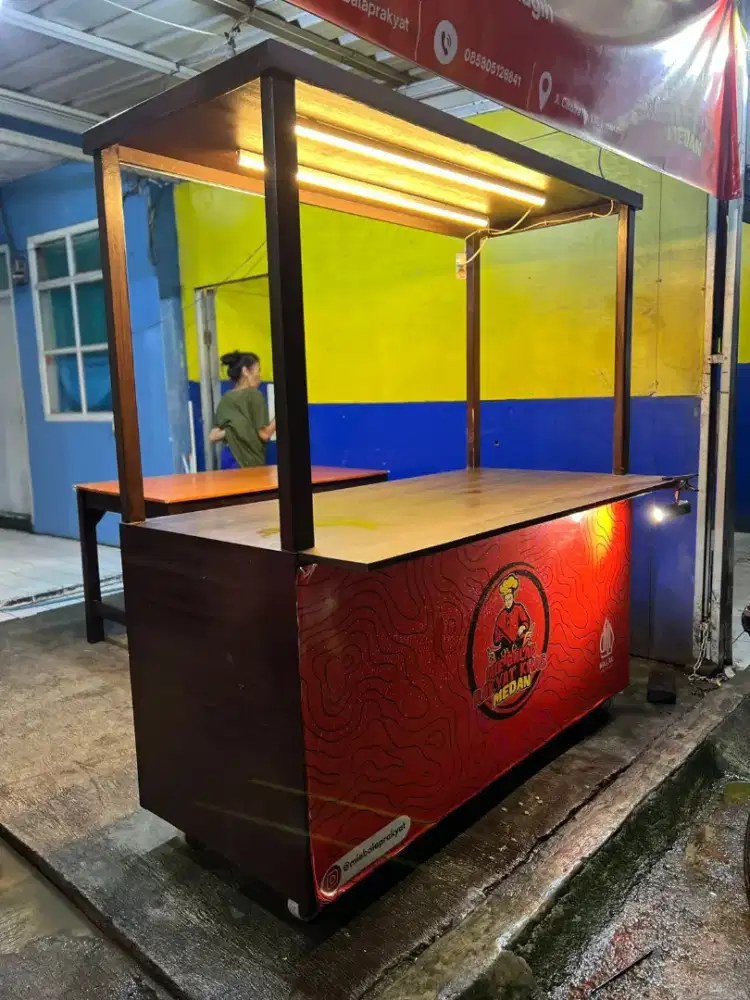 GEROBAK USAHA 1 SET DENGAN MEJA