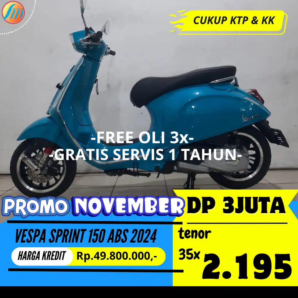 DP 3 JUTA VESPA SPRINT 150 ABS 2024 SEKEN BERGARANSI TERAWAT GRESS